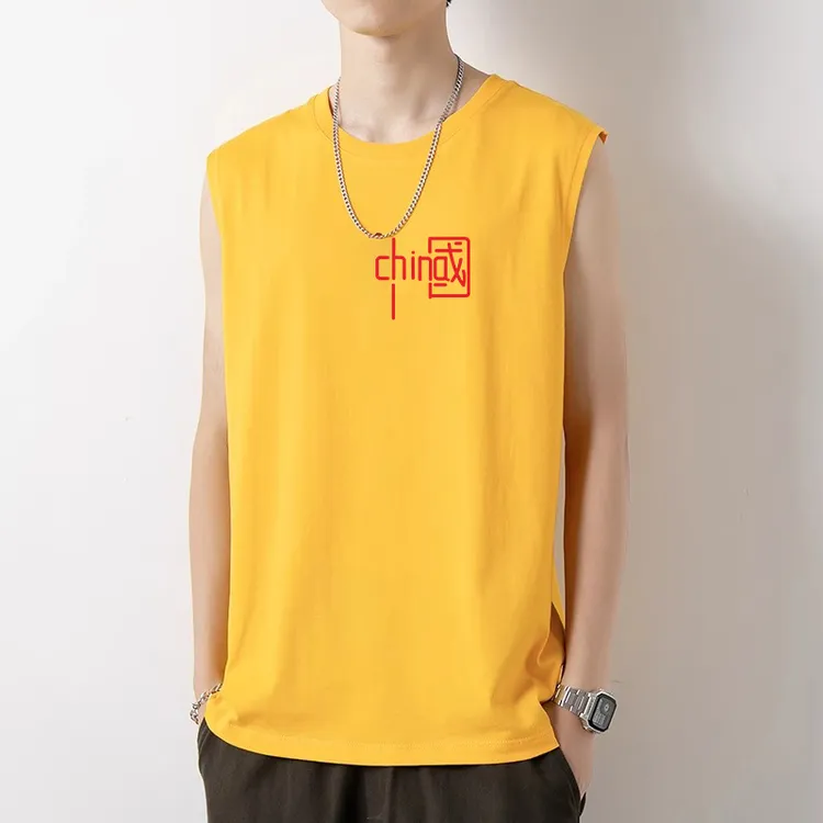 家居健身外穿宽松无袖通用白色速干背心运动吸汗男士打底纯棉