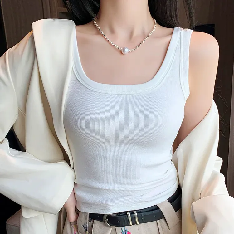 夏季新款棉感吊带运动背心女防走光薄款网红打底衫百搭外穿上衣潮