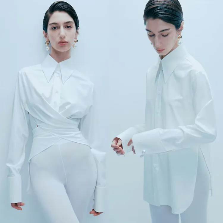 (关晓彤上身同款)  ALAB法式GENTLEWOMEN设计感法式袖扣衬衫