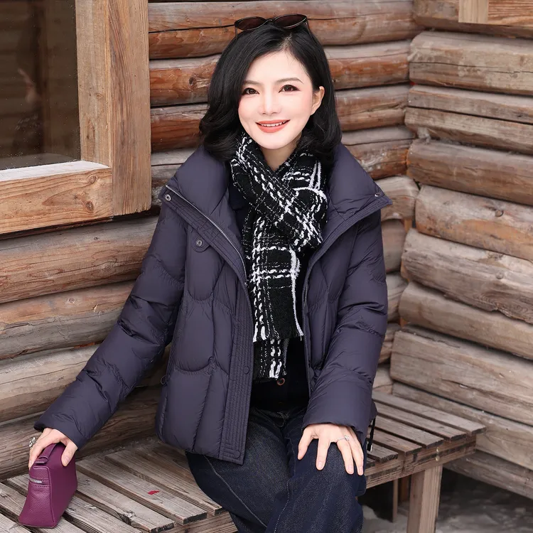 枫竺阿楠anan90白鸭绒气质立领保暖泡芙感零压羽绒服女冬羽绒外套