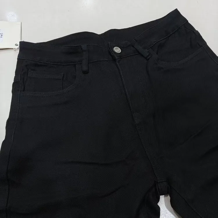 男活力风长裤中腰美式休闲牛仔裤男士百搭休闲裤高腰黑色弹力直筒