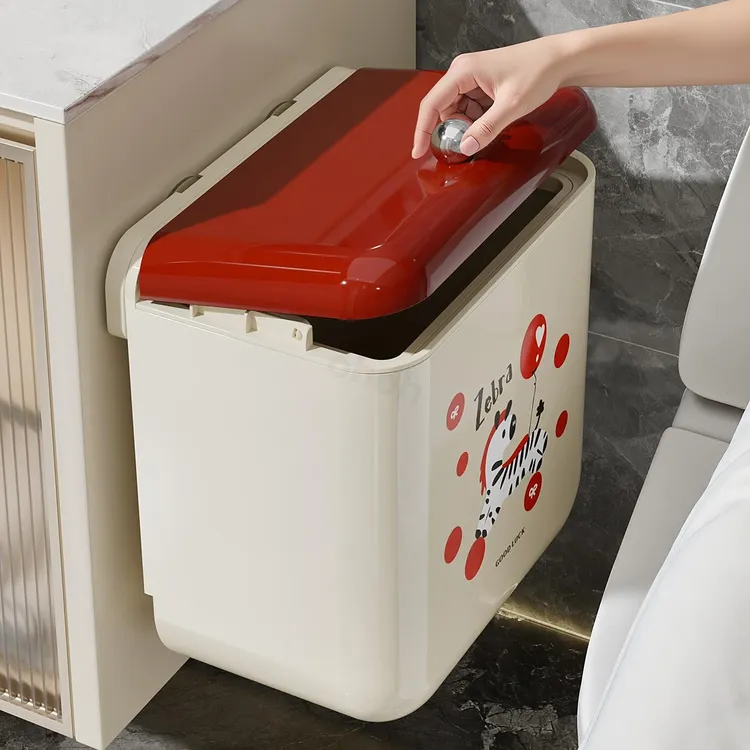 吸盘卫生间垃圾桶壁挂式家用2025新款厕所专用带盖高颜值大号纸篓