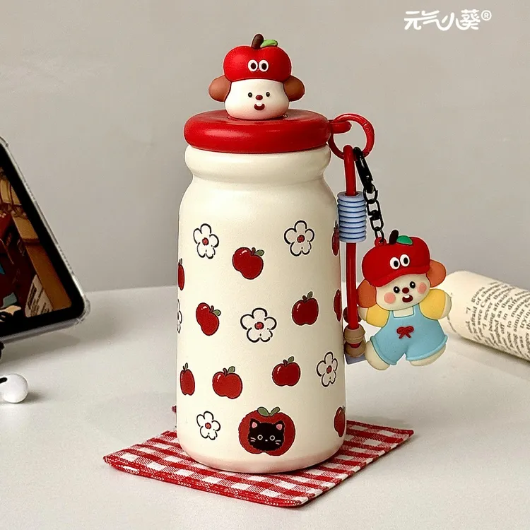 新款ins保温杯可爱高颜值女生杯子便携学生316不锈钢吸管小众水杯