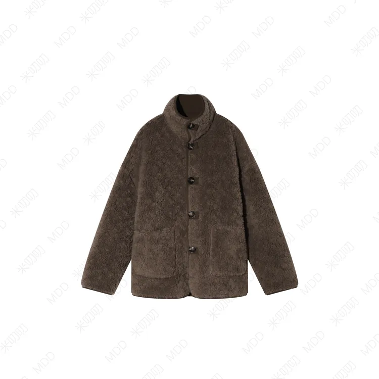 女短外套女款100%羊毛反绒夹克上衣百搭休闲双面穿外套女装25026