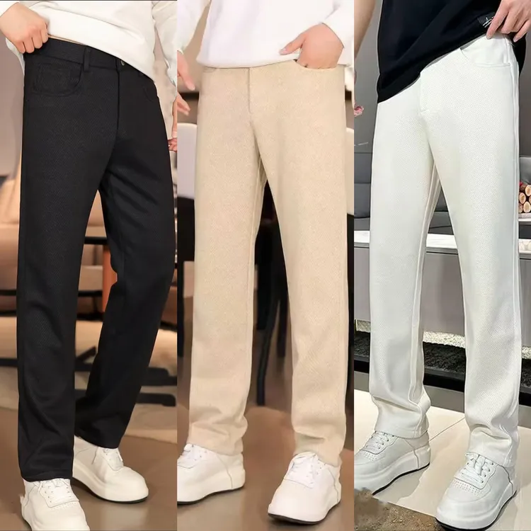2025秋冬男士轻奢减龄欧货时尚百搭潮流简约直筒裤子秋季休闲裤