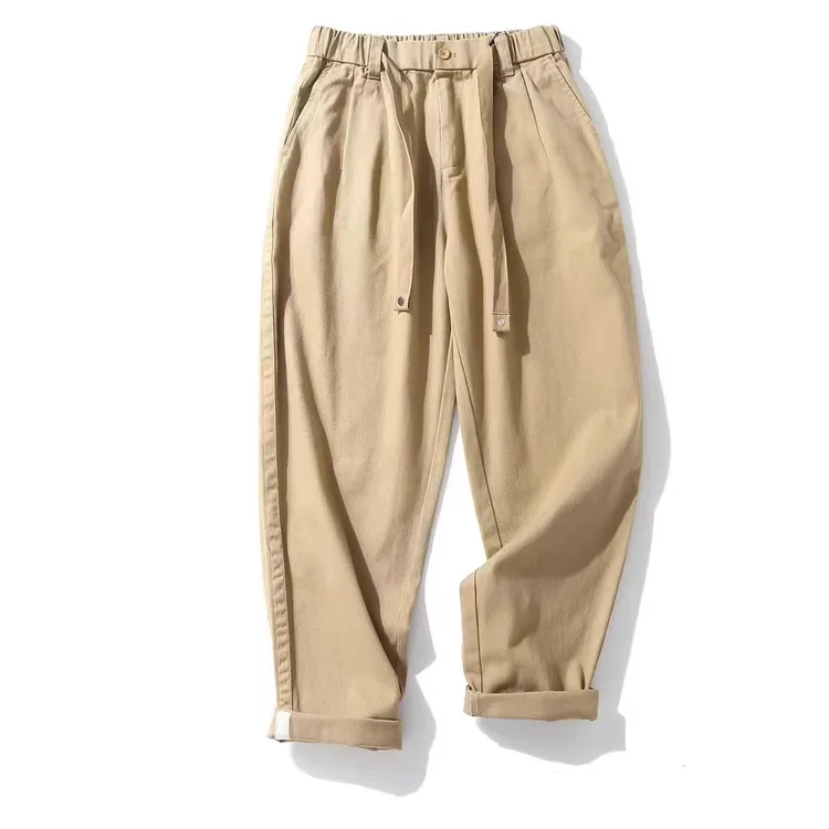 美式高街大码直筒裤复古哈伦工装裤夏春秋新款纯棉宽松休闲裤子男