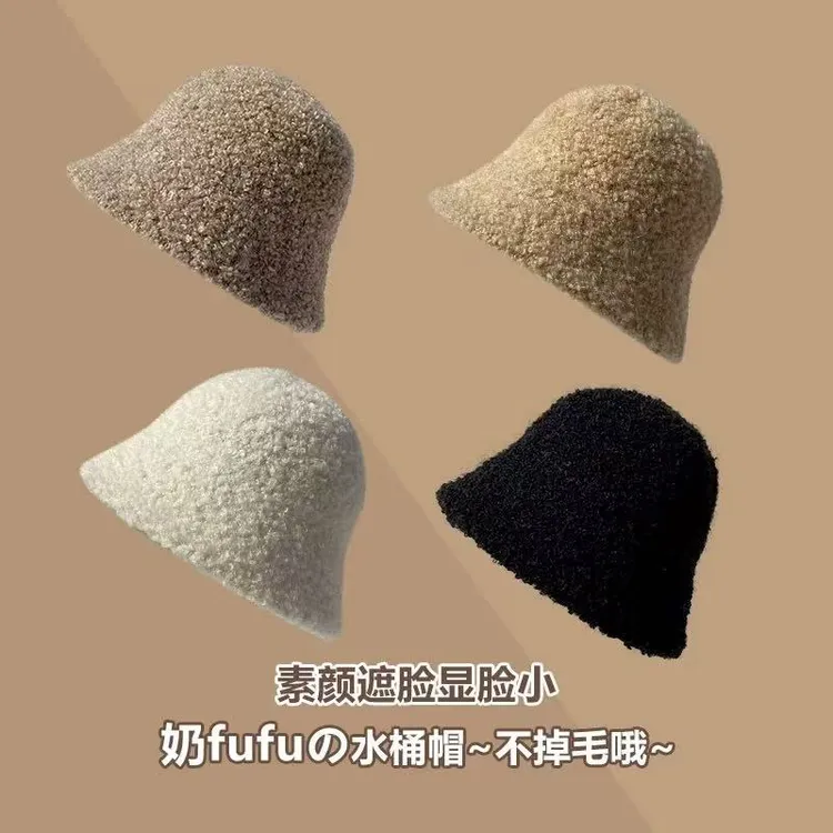 帽子女冬 显脸小2025新款水桶帽ins韩系圆脸素颜遮脸渔夫帽
