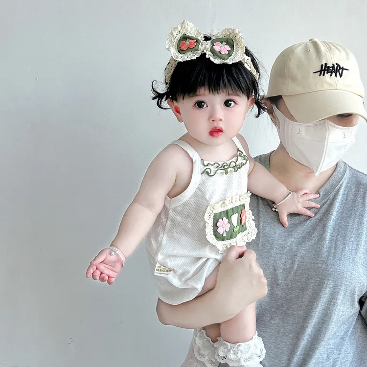 婴幼儿夏季网眼吊带包屁衣宝宝夏日薄款洞洞包屁衣Z1270