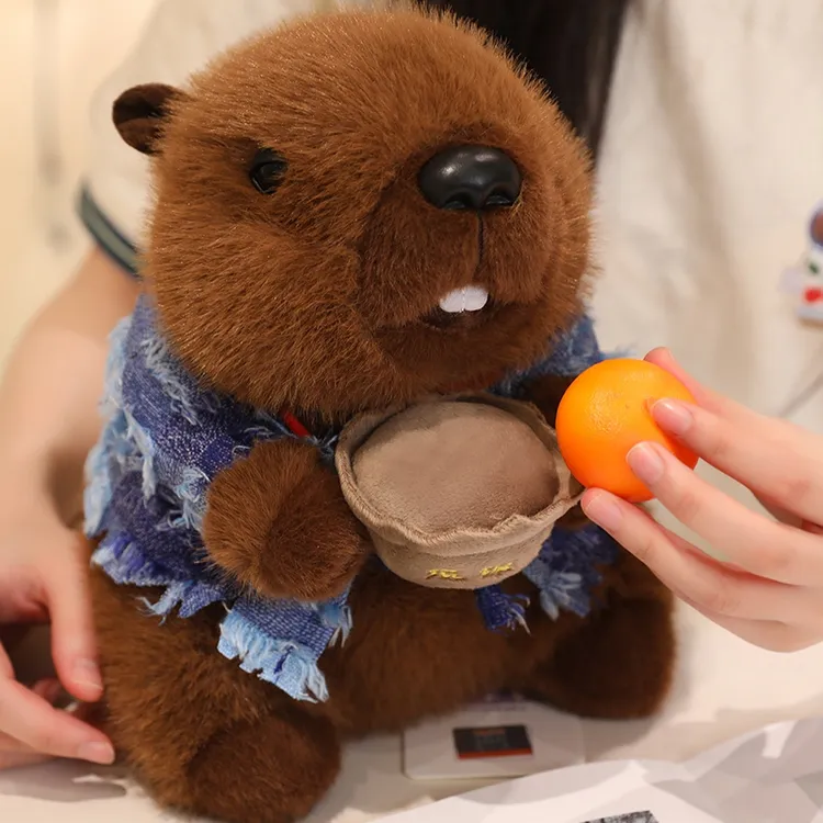 土拨鼠玩偶睡觉抱枕床上鼠鼠毛绒玩具布娃娃抱睡公仔男孩生日礼物