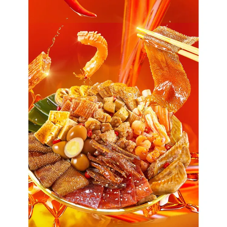 比比赞辣卤零食大礼卤味肉类熟食解馋充饥夜宵休闲食品小吃批发