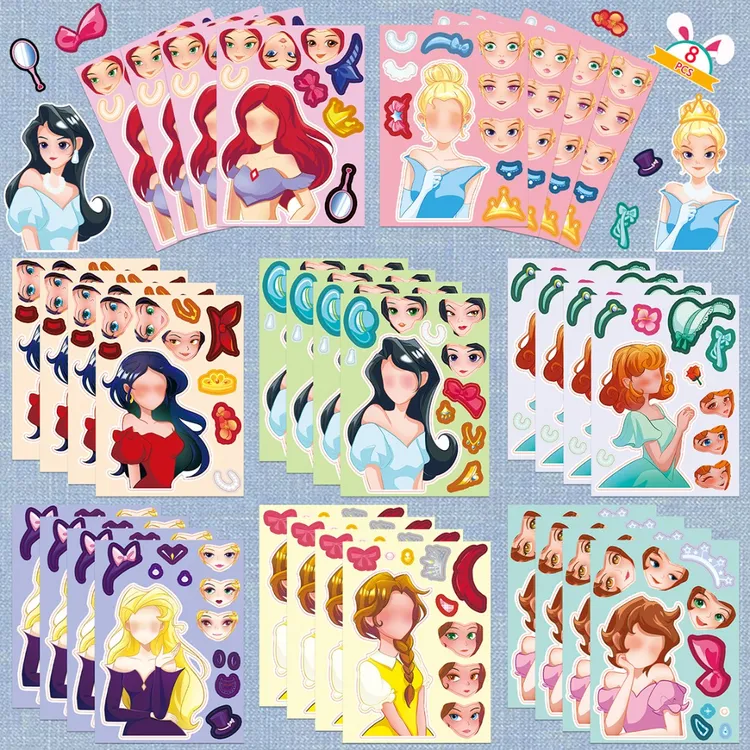 童趣欢乐拼贴玩具创意可爱卡通贴纸手工DIY玩具亲子益智早教贴画