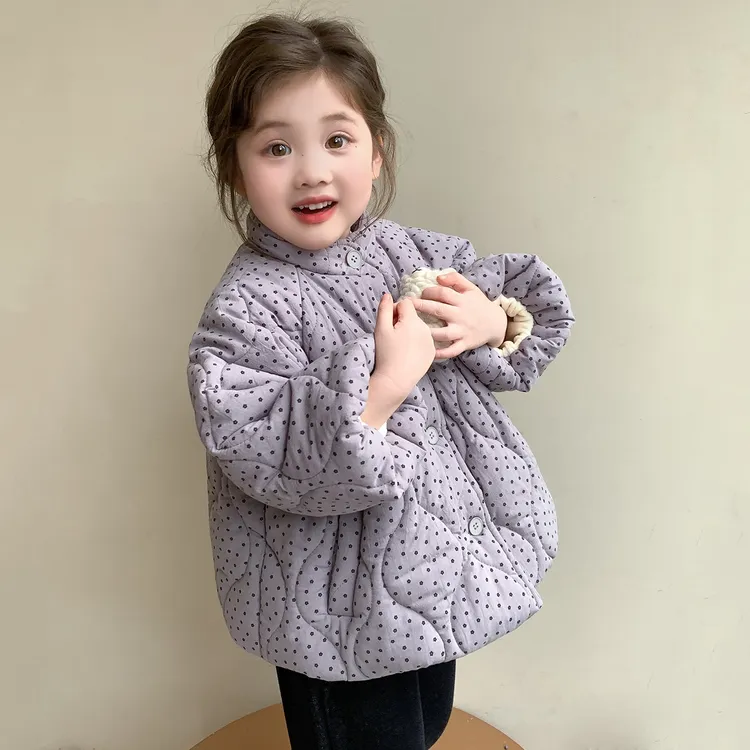 女童森系棉服加绒外套秋冬2025新款儿童棉袄宝宝加厚韩版冬装上衣