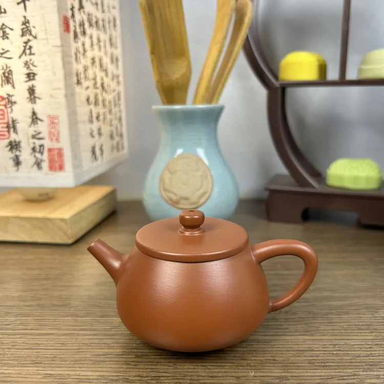 石瓢壶正宗潮州原矿朱泥纯手工拉胚制作小容量泡茶泥壶全手工茶壶