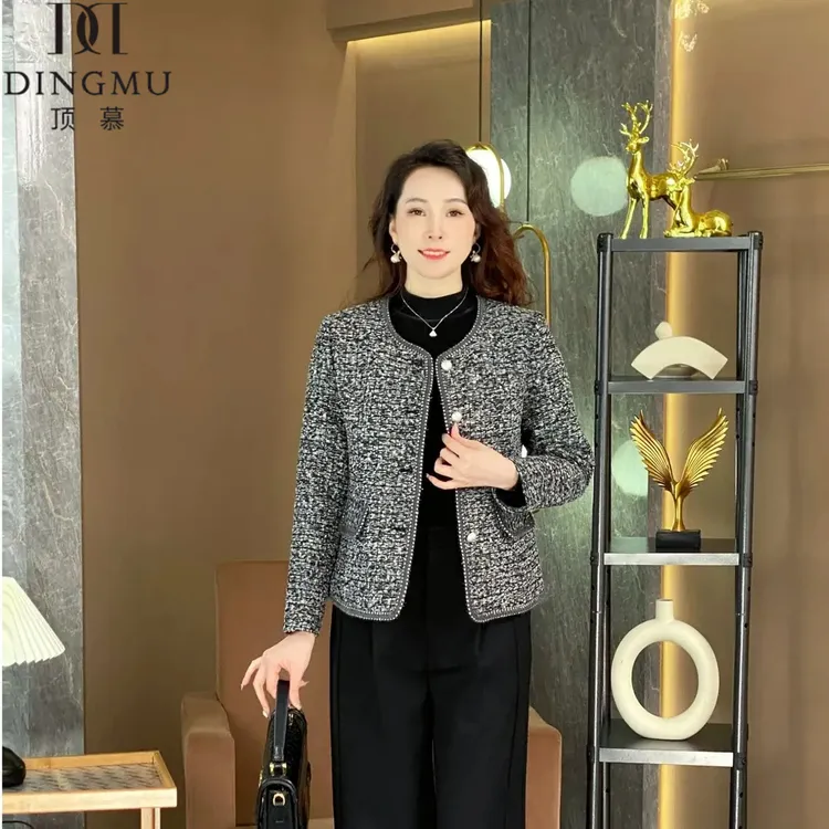 【直播现货】妈妈装短款春装小香风春秋女装上衣气质中老年洋气外套
