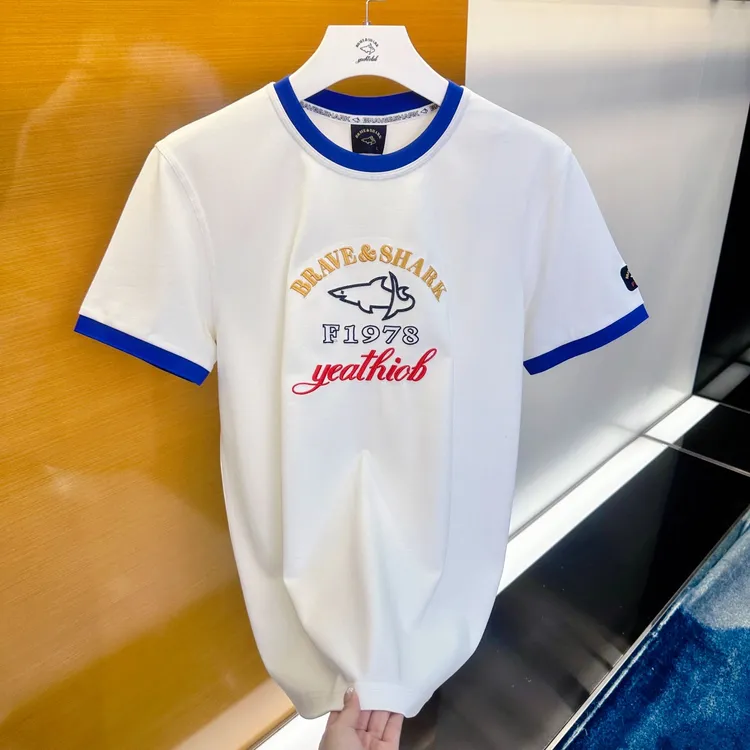 BRAVESHARK/勇士鲨鱼男士夏季高克重运动百搭速干刺绣T恤 5485