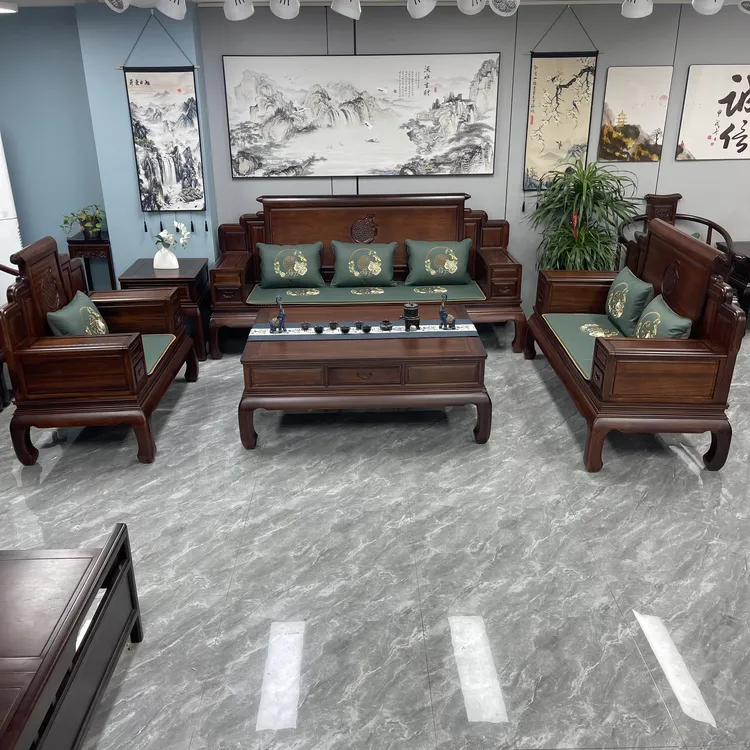 622#新中式沙发非洲酸枝沙发全实木沙发客厅别墅沙发高端实木沙发