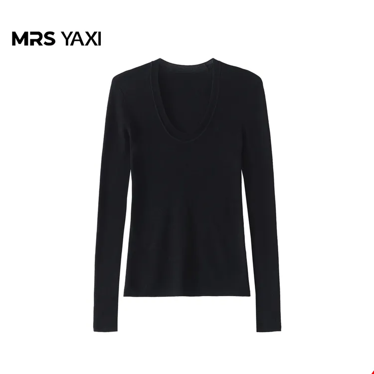 Mrsyaxi绵羊毛鹅蛋领软糯打底衫YX5082109