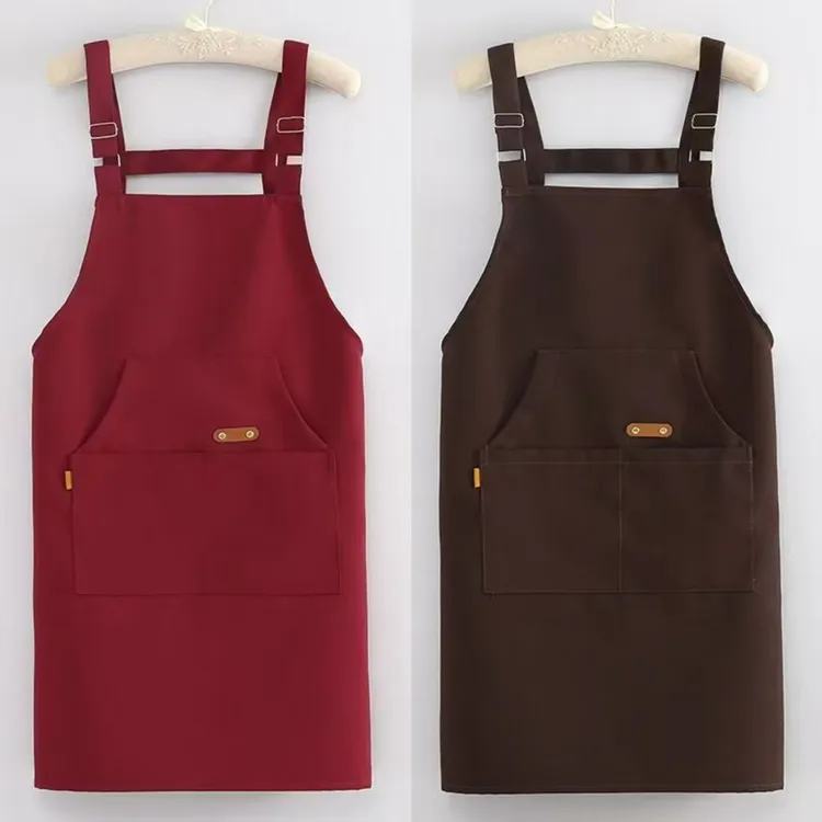 新款多口袋围裙适合年轻人上班穿的工作服可定制logo印字防污透气