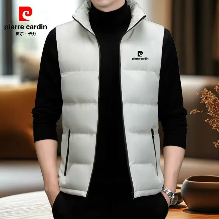 皮尔卡丹马甲男冬季加厚保暖男士休闲坎肩棉背心立领上衣外套