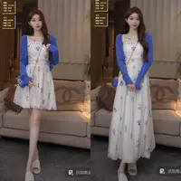 【mimius】肉肉 法式气质天丝刺绣显瘦连衣裙+开衫 G03441