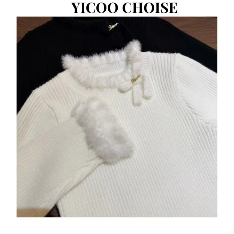 YICOO【钢琴曲】  小众进口超柔抗起球毛衣YC257368儿童时尚洋气