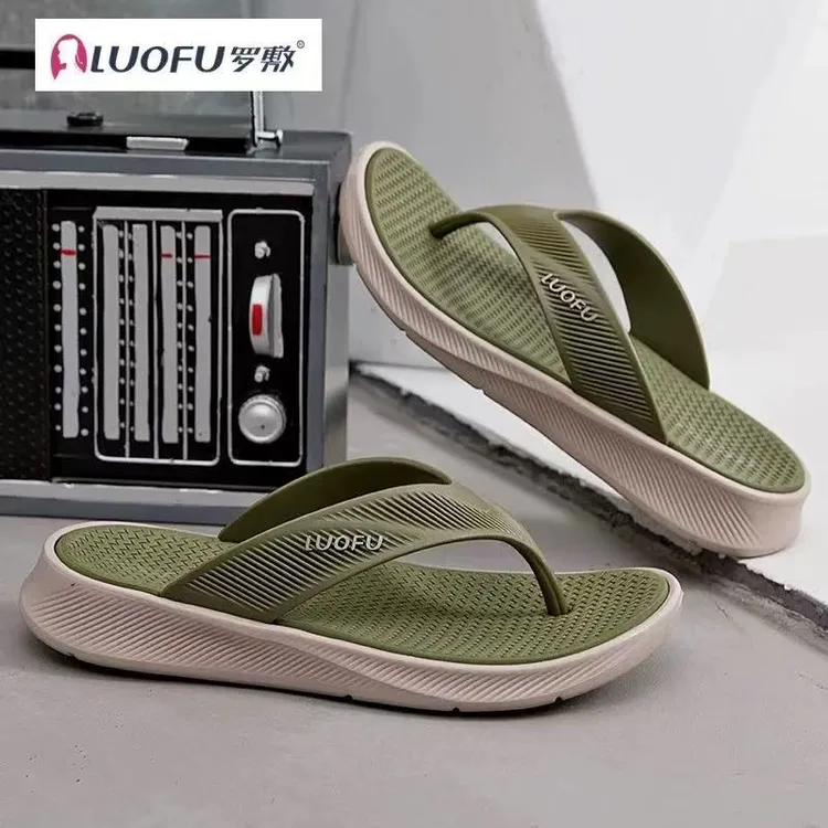 LUOFU罗敷新款人字拖男夏季厚底防滑百搭时尚夹趾度假沙滩凉拖eva