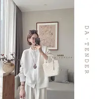 DA·Tender【梨绘圆领针织外套】经典百搭厚实柔软大口袋