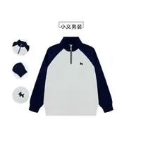 66390 秋季男士时尚半拉链立领小标撞色小狗设计卫衣