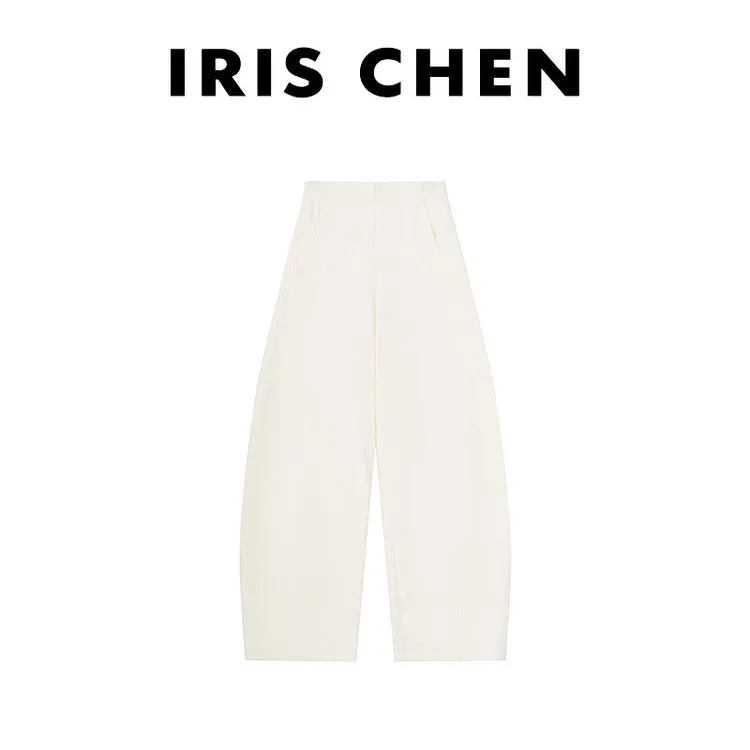 IRIS CHEN 糯米裤 2025秋冬“醋酸羊毛590g”加厚阔版休闲裤25KZ873
