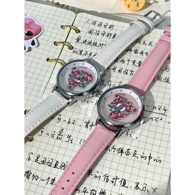 庄庄皇上迪士尼手表女2025新款学生初高中儿童女士女款草莓熊机械