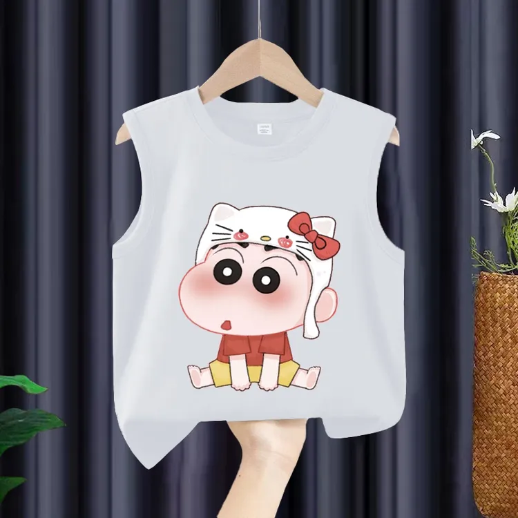 儿童背心T恤男童女童无袖夏装2025夏季新款宝宝纯棉宽松坎肩上衣t