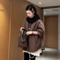 【芬姐精选】秋冬新款黑色菱格简约百搭保暖休闲宽松棉服