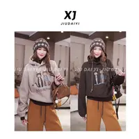 玖黛衣【小猫咪】秋冬辛苦时尚百搭韩版宽松羊毛蚕丝卫衣 WYJ46356
