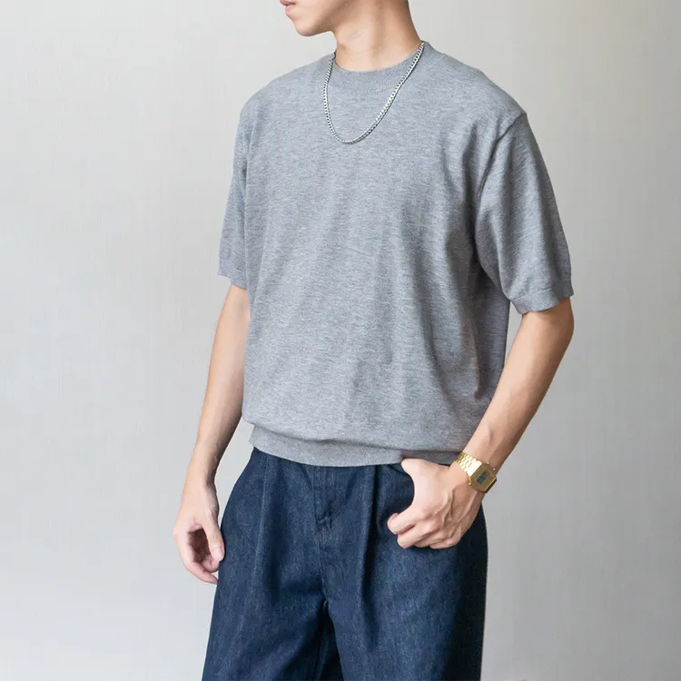 法尼澳绒老钱风弹力宽松短宽cleanfit男女oldmoney短袖小个子T恤