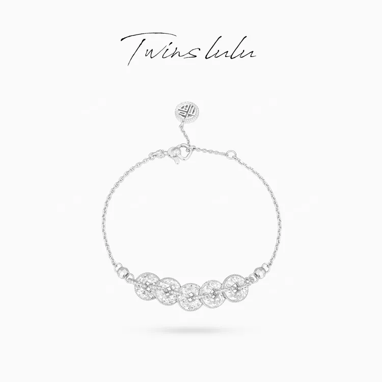 TWINS LULU 镀K金 新品古法工艺新中式铜钱手链女款TSS6940