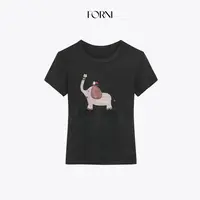 FORNI  印花小象T恤
