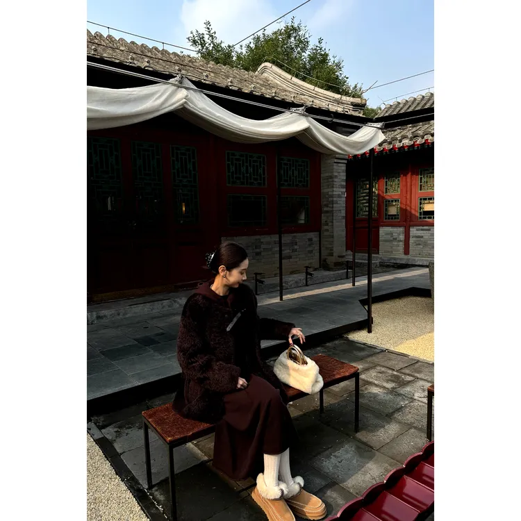 【CHENSMCHEN×JCSO】进口拉贡拼鳄鱼皮袢系带中长款外套CdSU10501NL