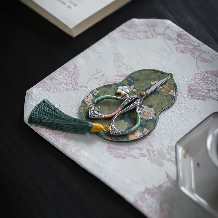 国风流苏茶剪家用茶具配件茶叶袋手作小剪刀泡茶古风茶剪茶道配件