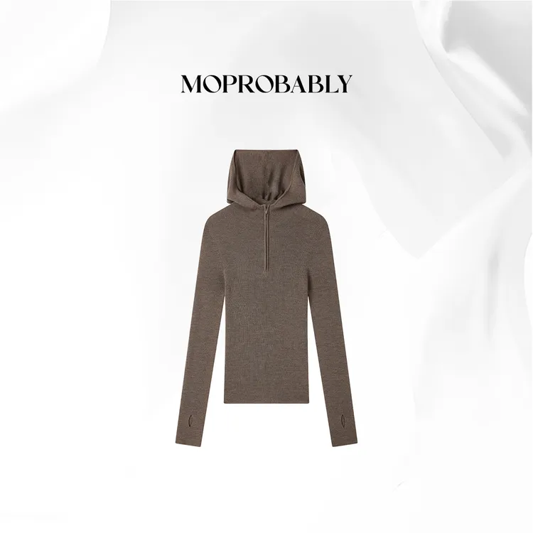 Moprobably贝贝「舒芙蕾」 “100羊毛“拉链百搭套头毛针织衫B5376058