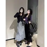 今晚发【嘎嘎】大码胖MM冬季新款遮肉显瘦亮片半身裙10019C