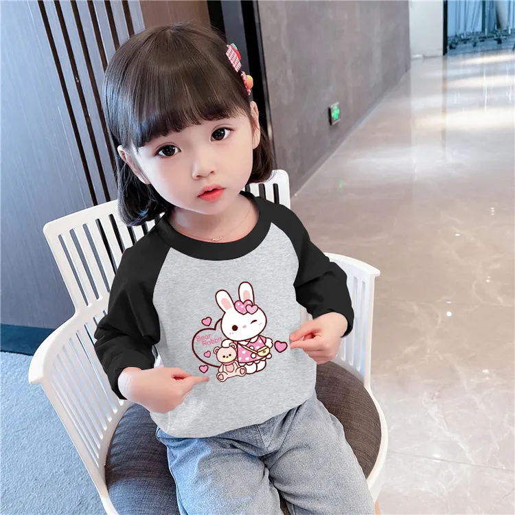 德绒长袖保暖T恤儿童衣服女童秋装春秋新款宝宝洋气小童上衣打底