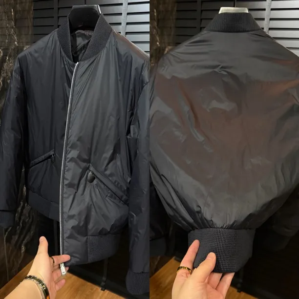 男士轻奢大码潮牌秋冬款飞行员夹克宽松休闲棒球领羽绒服帅气809