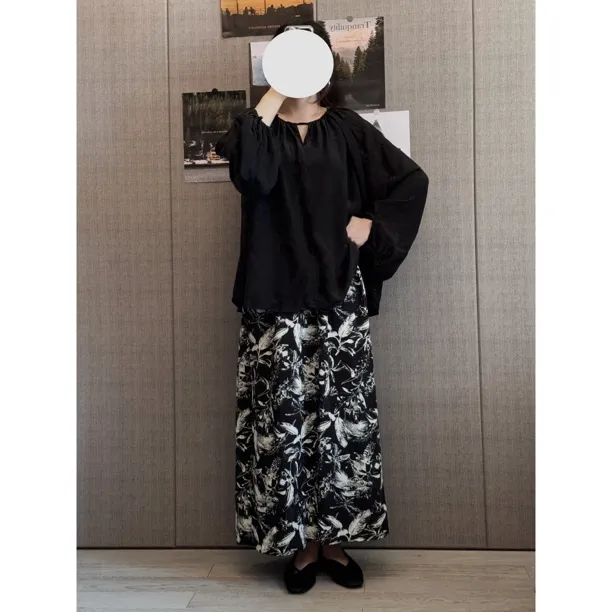 桑蚕丝双绉牛筋腰抽绳半裙