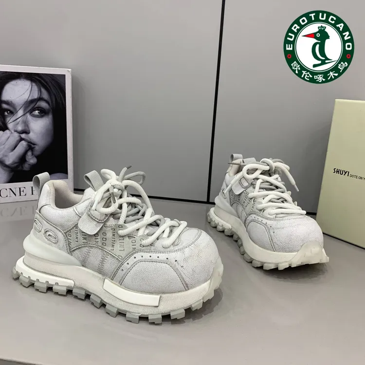 欧伦啄木鸟阿甘鞋女潮牌2025秋季新款厚底老爹鞋百搭小个子休闲鞋