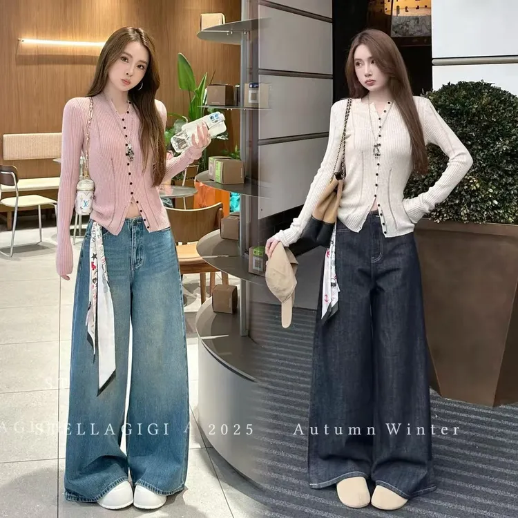 SG / 杨依姗 AW复古水洗阔腿拖地百搭牛仔裤K-20251377