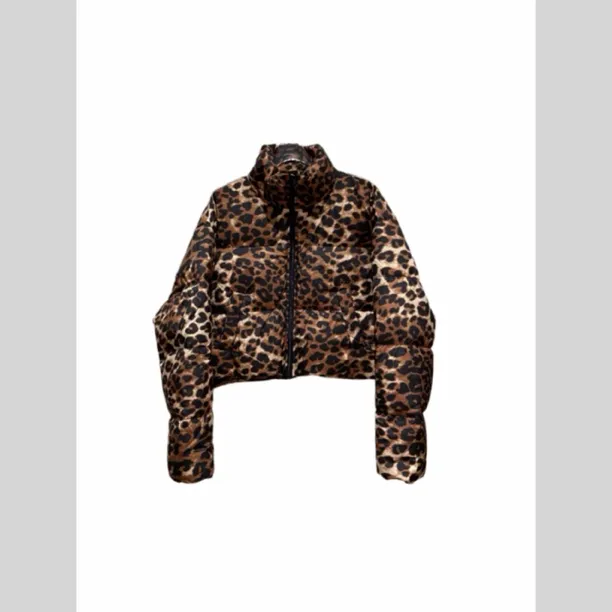 Aila｜冬季新款时尚潮流立领洋气百搭豹纹羽绒服户外保暖短款外套