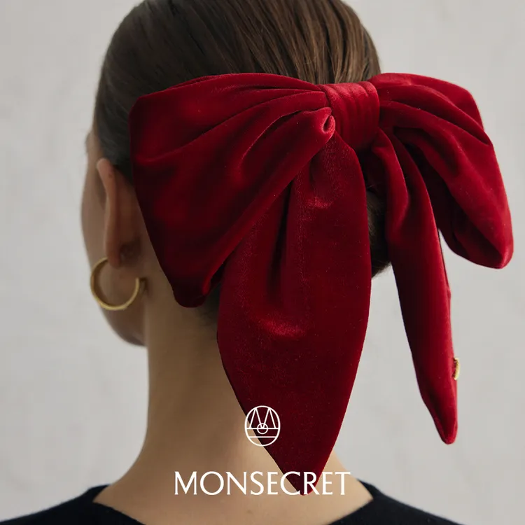 【金大朵专属】MONSECRET日月星辰 盈月丝绒蝴蝶结