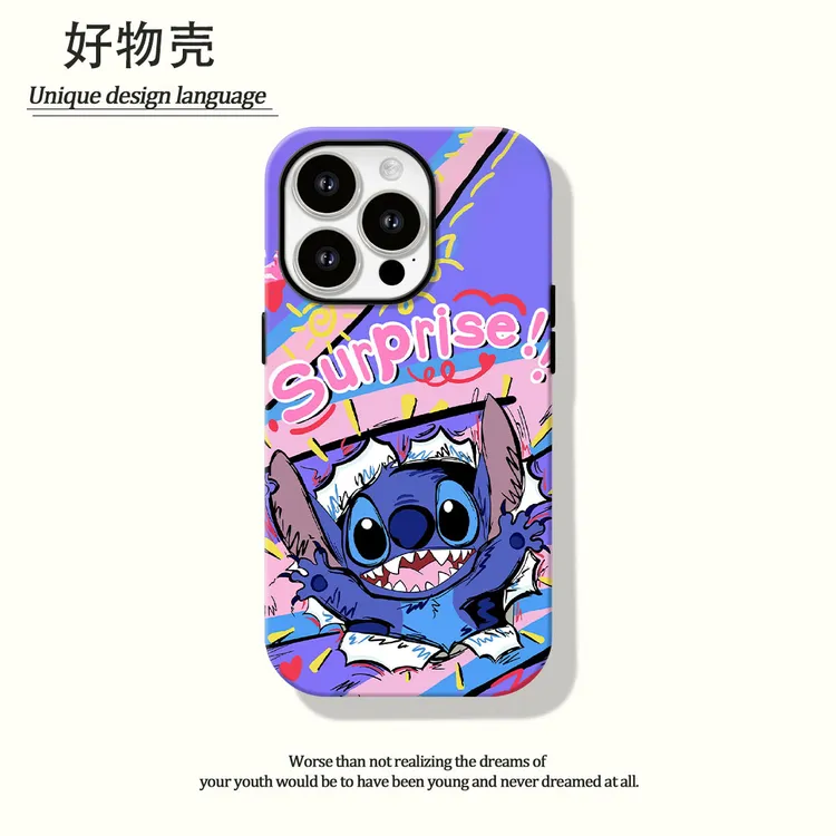 史迪仔菲林二合一适用苹果17promax华为vivo小米oppo手机壳防汗