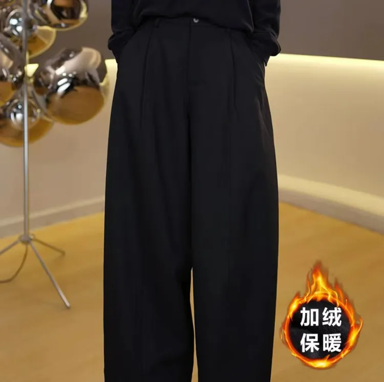 2025秋冬新款休闲长裤女高腰显瘦加绒保暖时尚裤子 5799