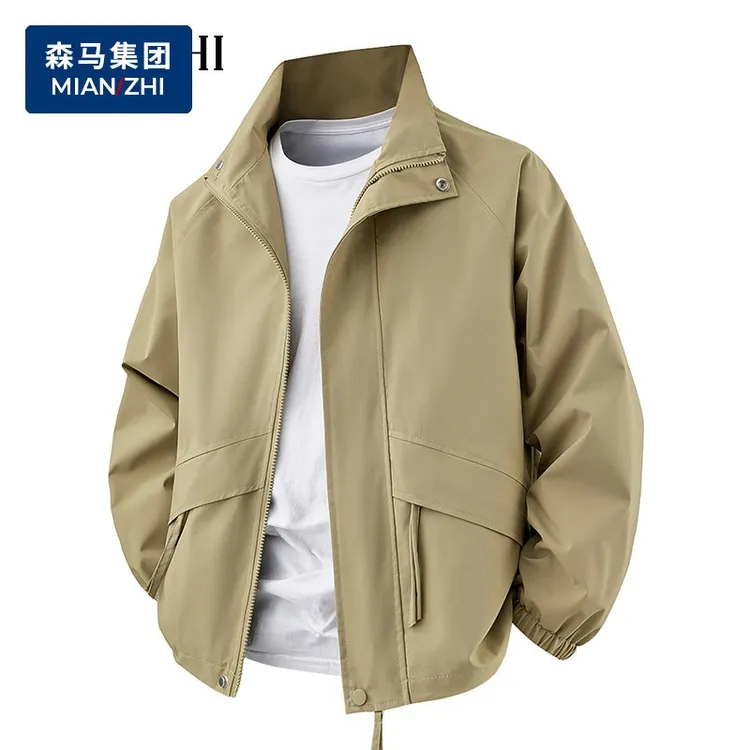 棉致立领夹克男士春秋季户外运动冲锋衣工装休闲百搭痞帅棉衣外套